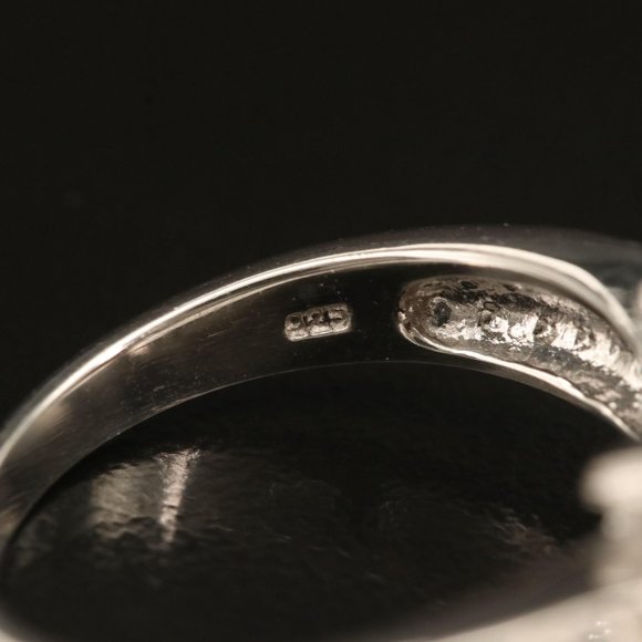 Sterling Mahogany Obsidian and White Topaz Ring - Picture 4 of 4